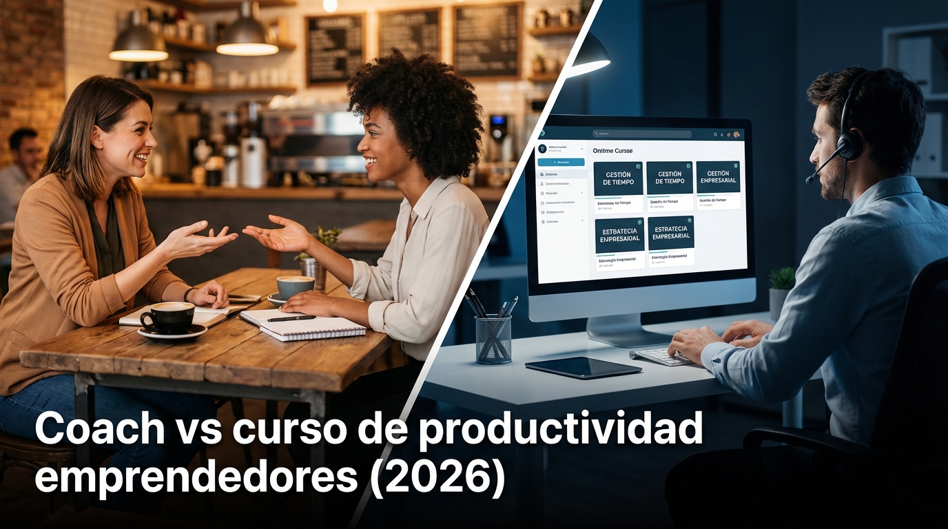 Coach vs curso de productividad emprendedores (2026)
