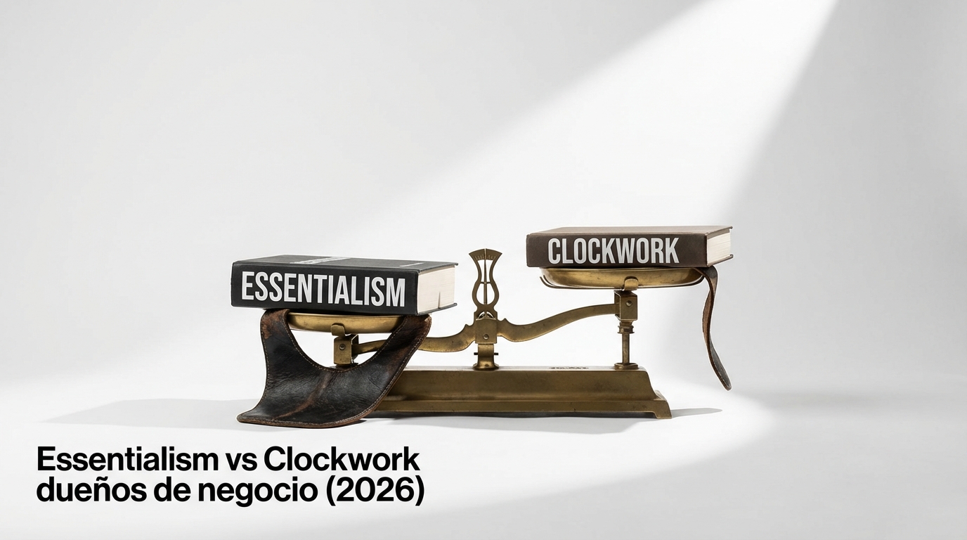 Essentialism vs Clockwork dueños de negocio (2026)