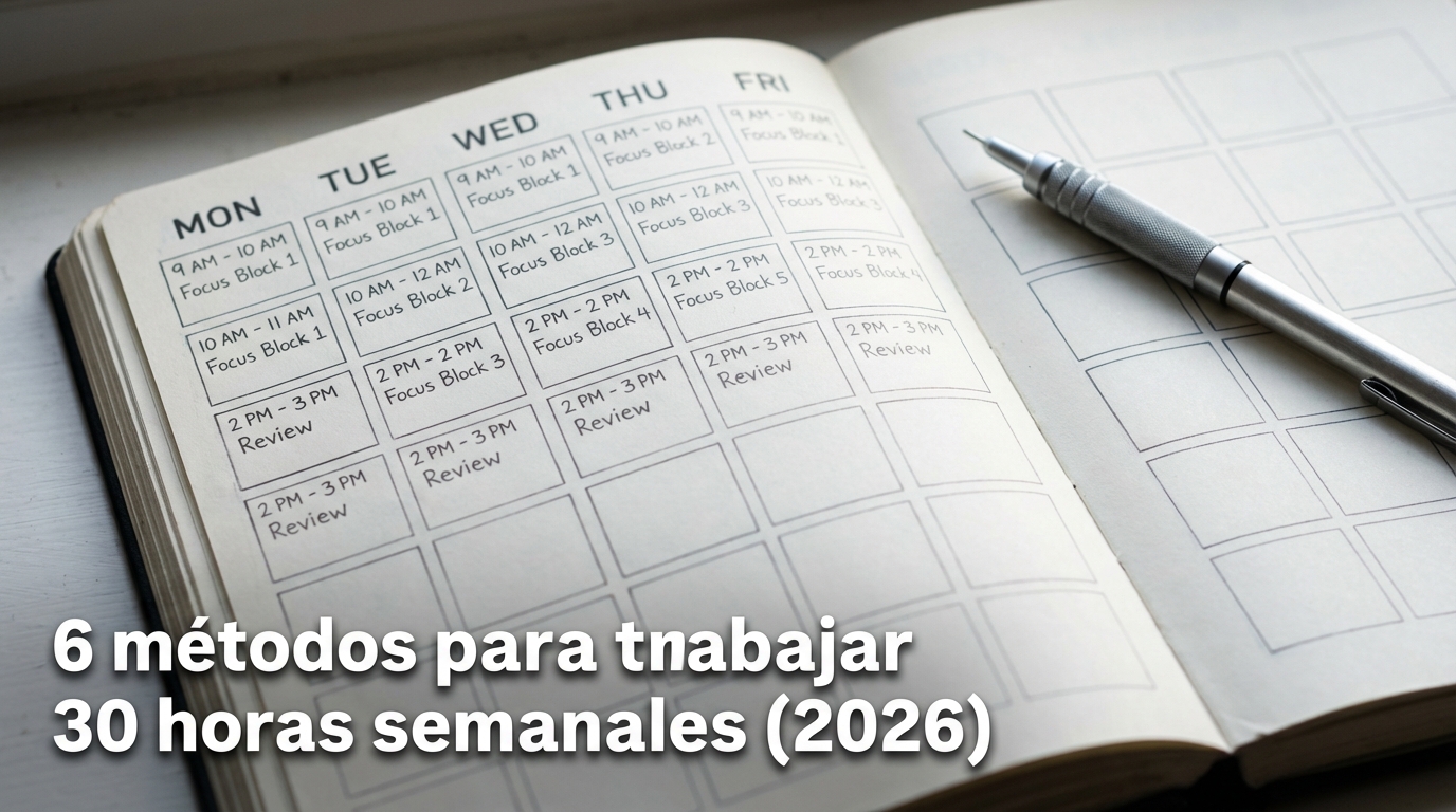 6 métodos para trabajar 30 horas semanales (2026)